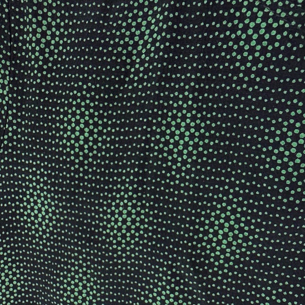 Vintage Carole Little Mini dress Geometric design Neon Kelly Green Black Size 12 - Picture 2 of 7